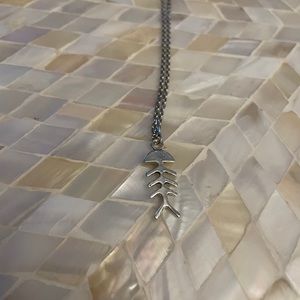 Fish skeleton necklace